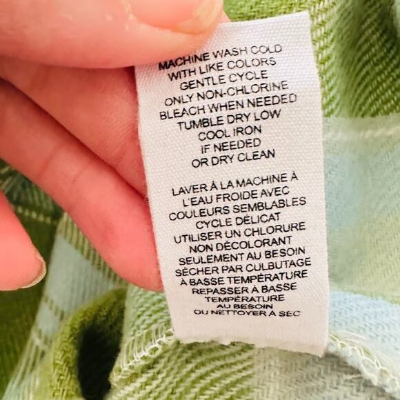 For The Republic Womens M Cropped Jacket Shacket Green Plaid Outdoor Button - Picture 7 of 10